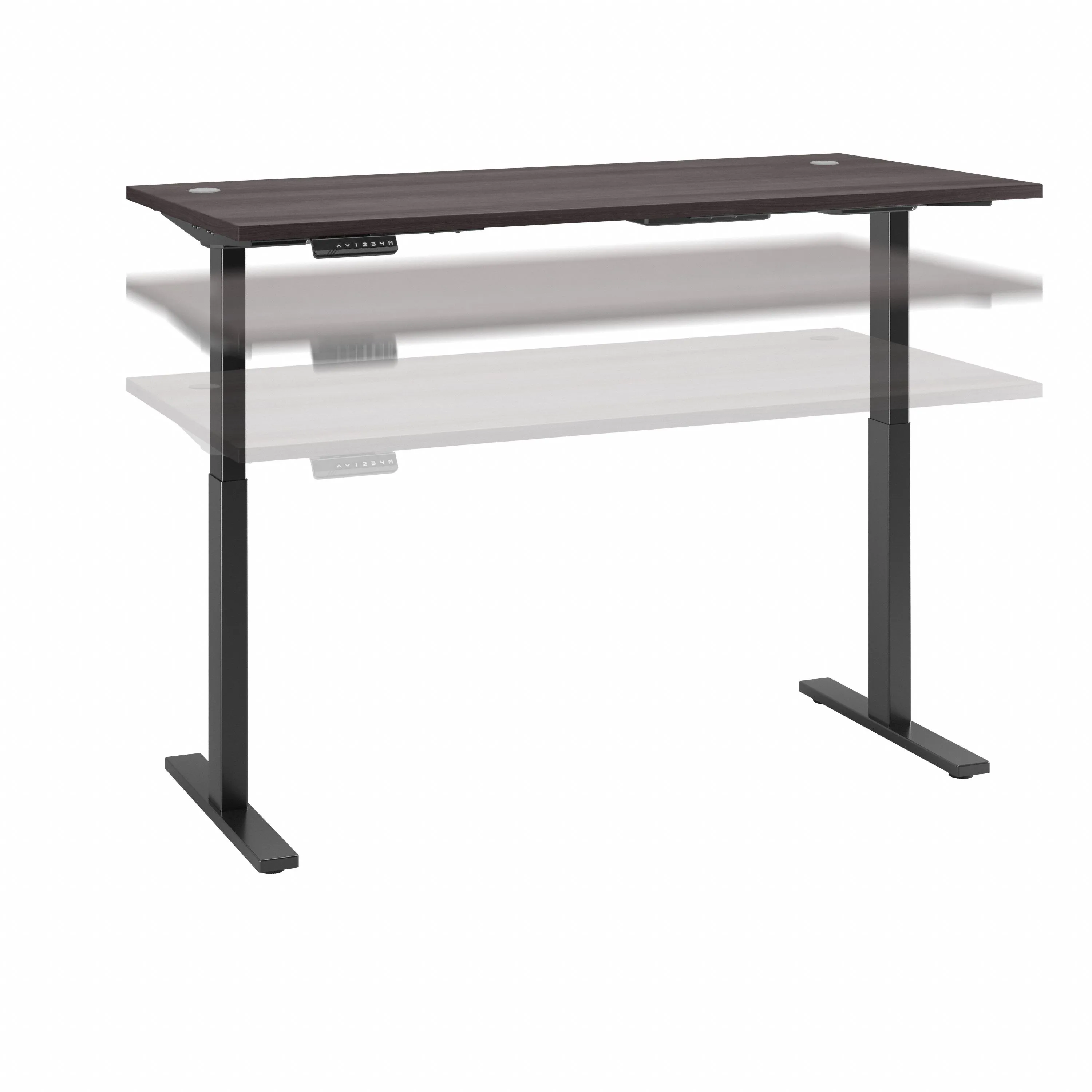 72" Modern Standing Office Desk in Storm Gray with Black Base