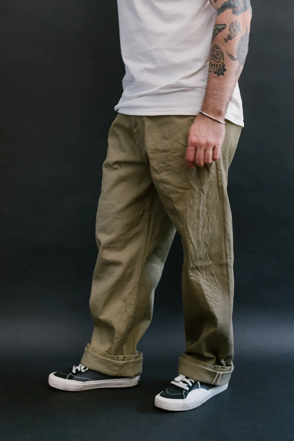 777-BRD - "British Drill" Selvedge Trousers - Wide Fit