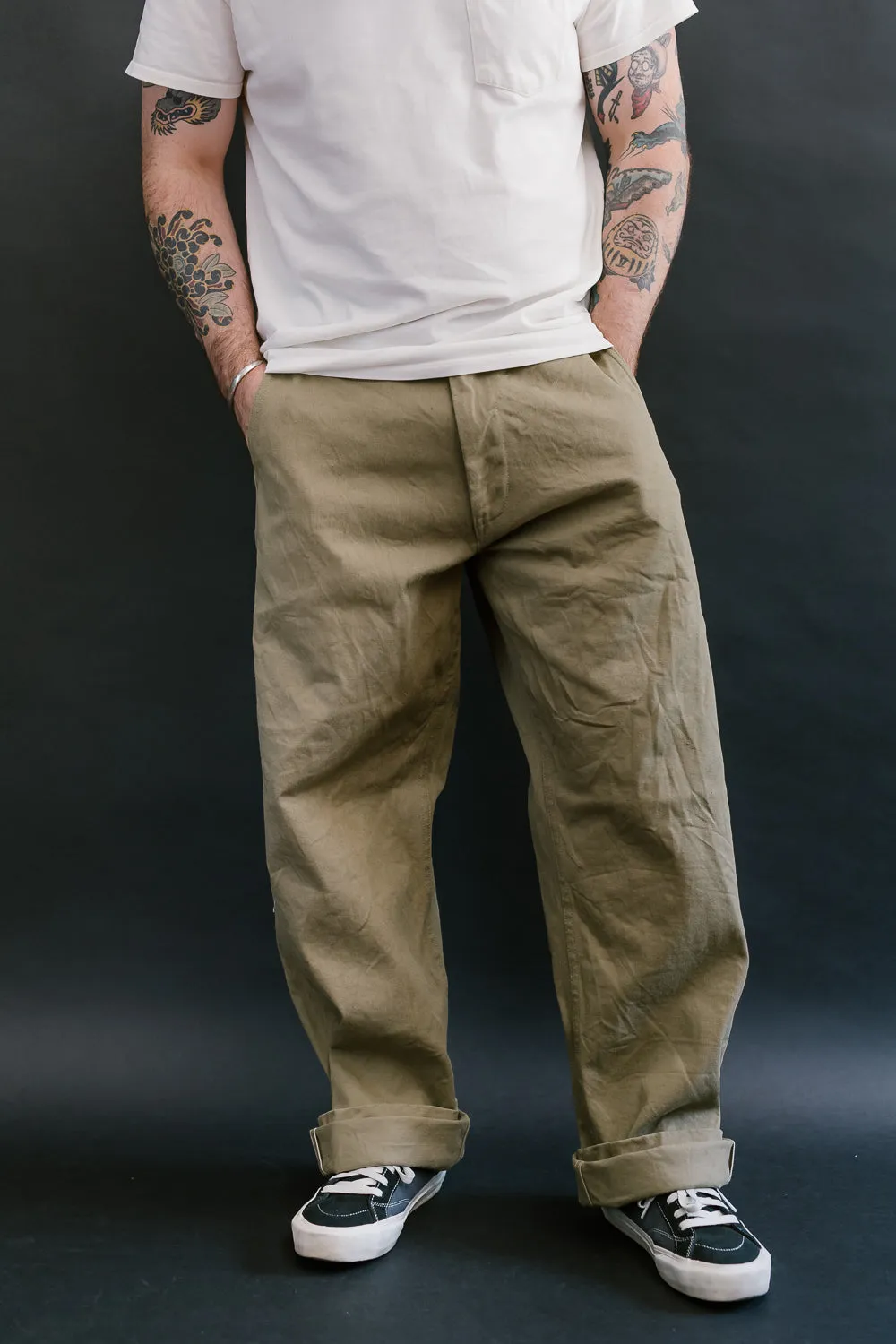 777-BRD - "British Drill" Selvedge Trousers - Wide Fit