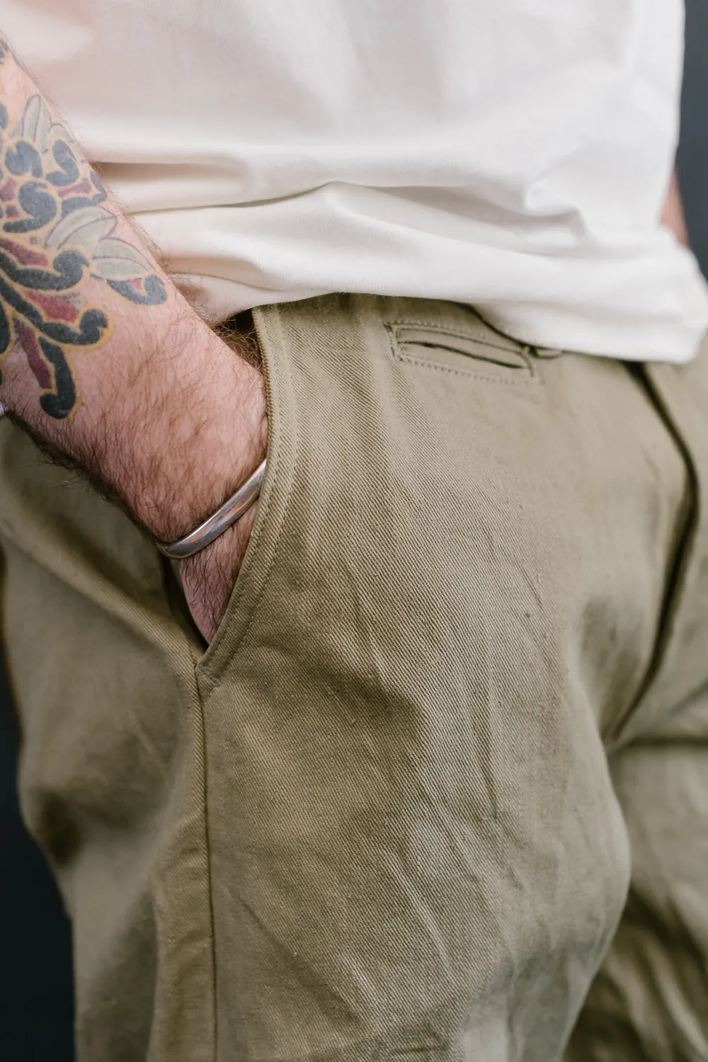 777-BRD - "British Drill" Selvedge Trousers - Wide Fit