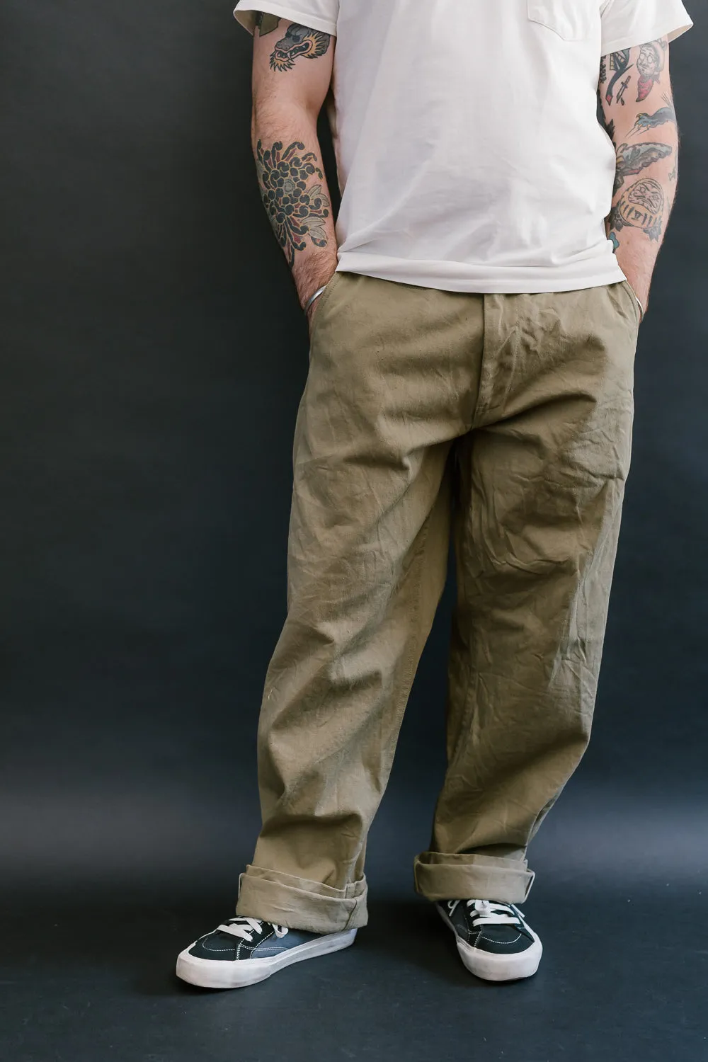 777-BRD - "British Drill" Selvedge Trousers - Wide Fit