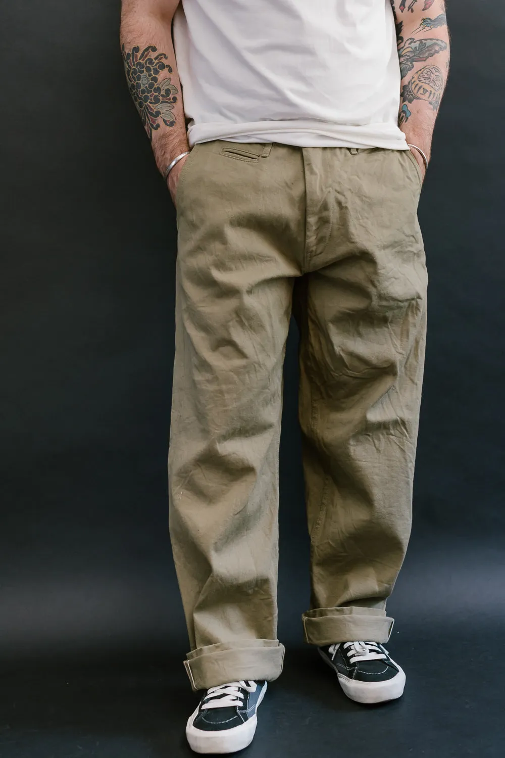 777-BRD - "British Drill" Selvedge Trousers - Wide Fit