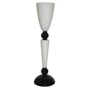 Alberto Dona Monumental Art Deco Black & White Murano Glass Table/Floor Lamp