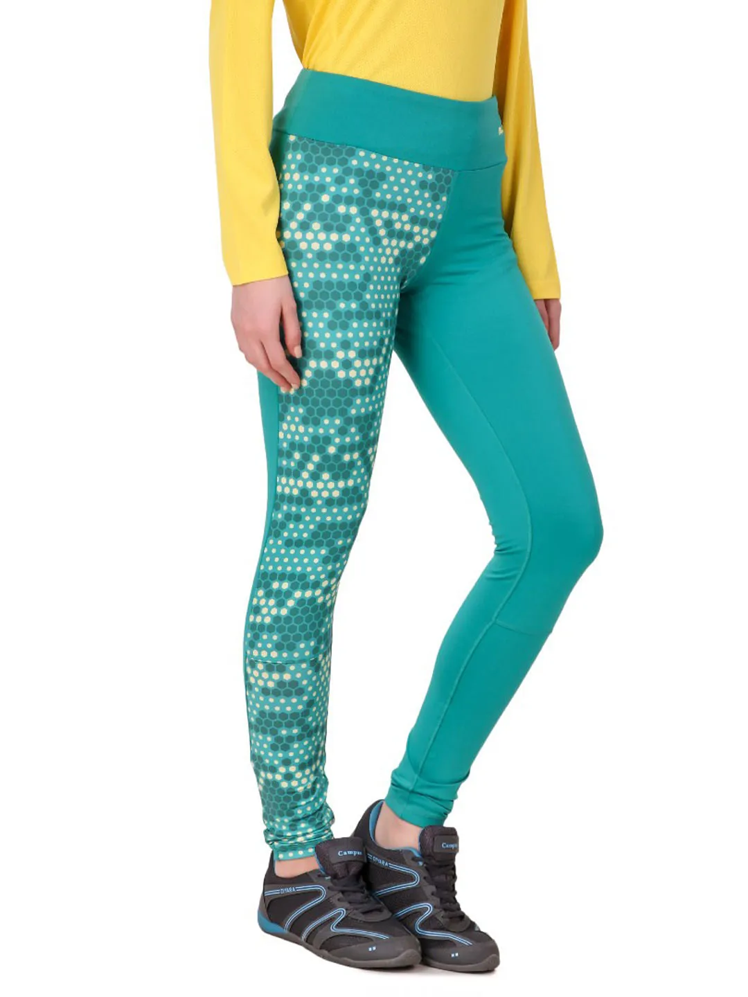 Alcis Womens Printed Green Legging AKTRWLG1300328