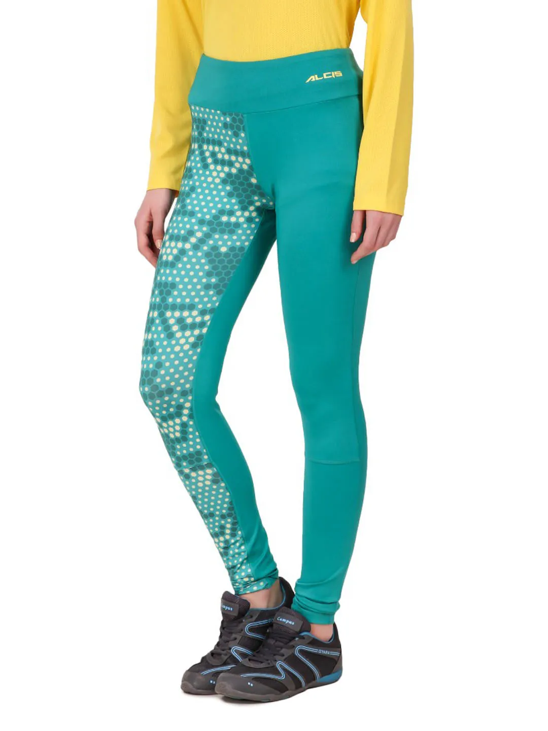 Alcis Womens Printed Green Legging AKTRWLG1300328