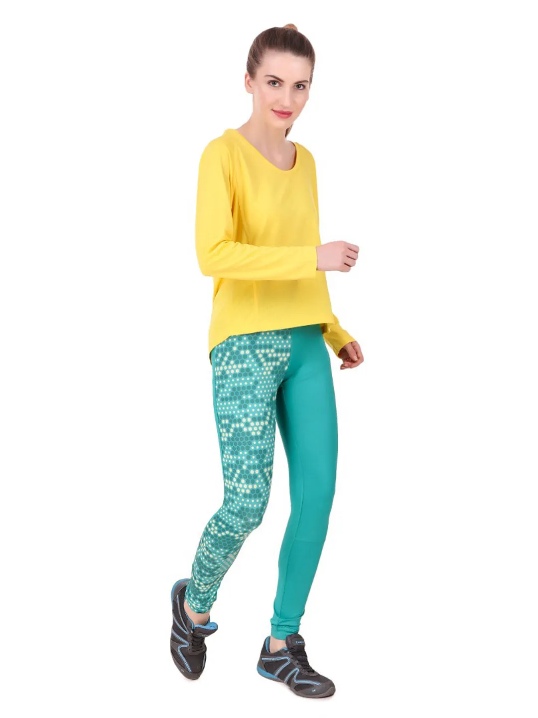 Alcis Womens Printed Green Legging AKTRWLG1300328