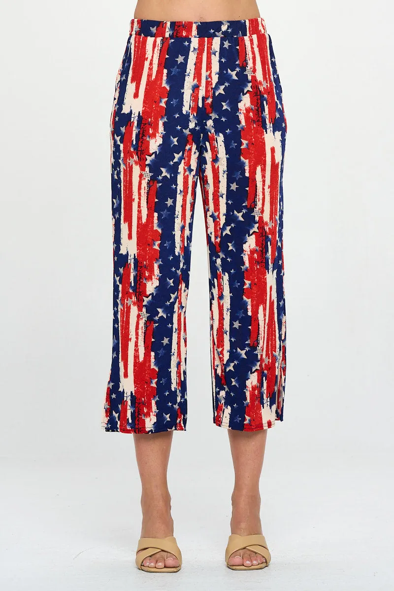 Americana Print Ankle Pant-5039BN-ARP1-K-W306