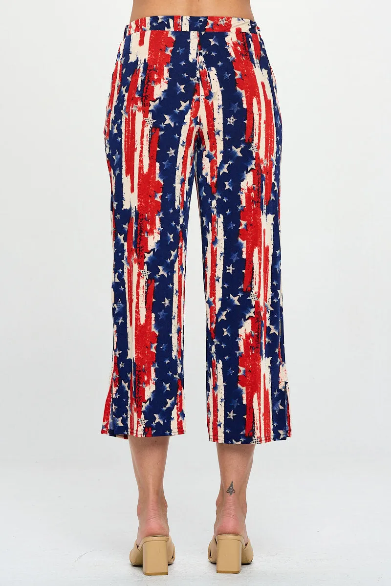 Americana Print Ankle Pant-5039BN-ARP1-K-W306