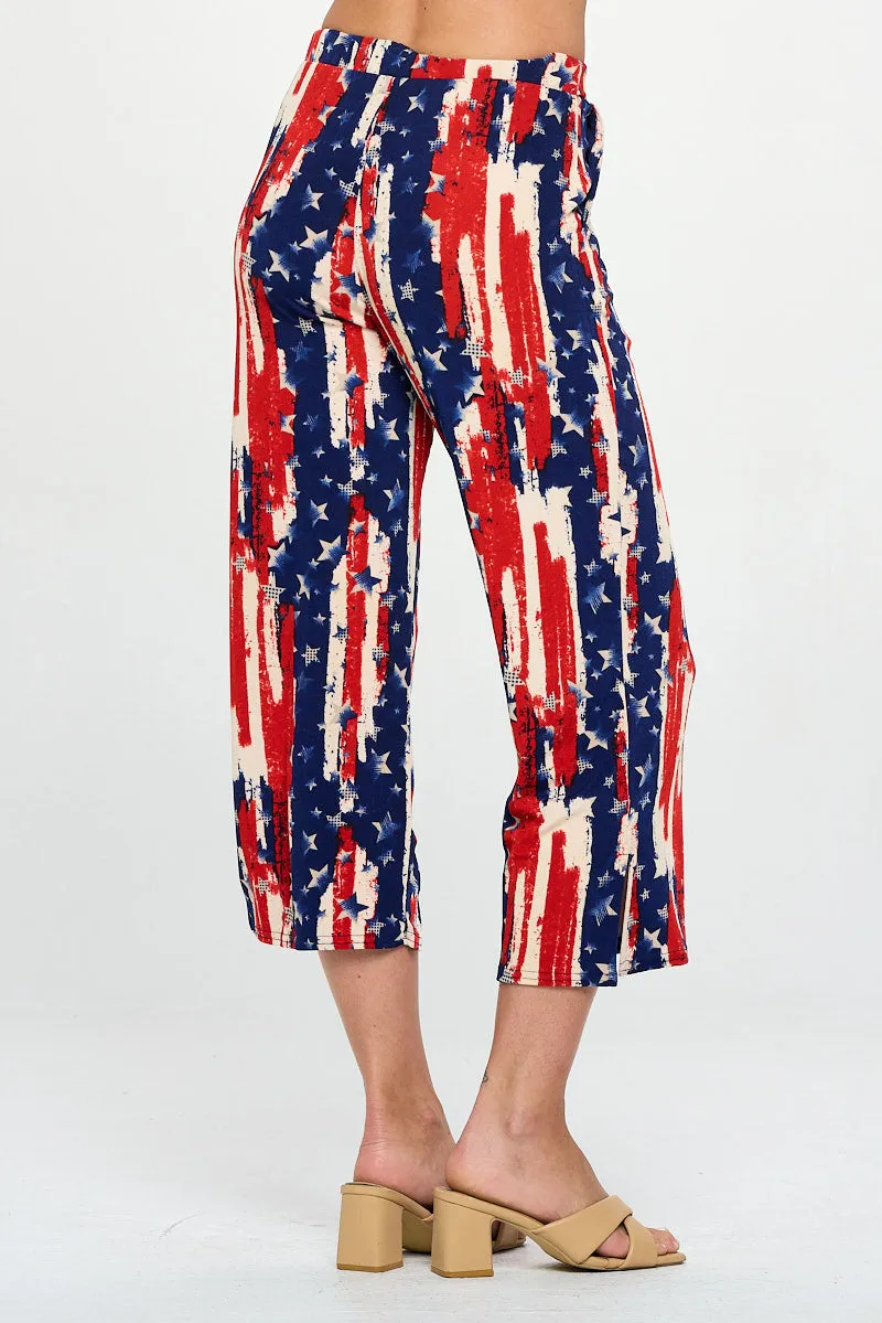 Americana Print Ankle Pant-5039BN-ARP1-K-W306