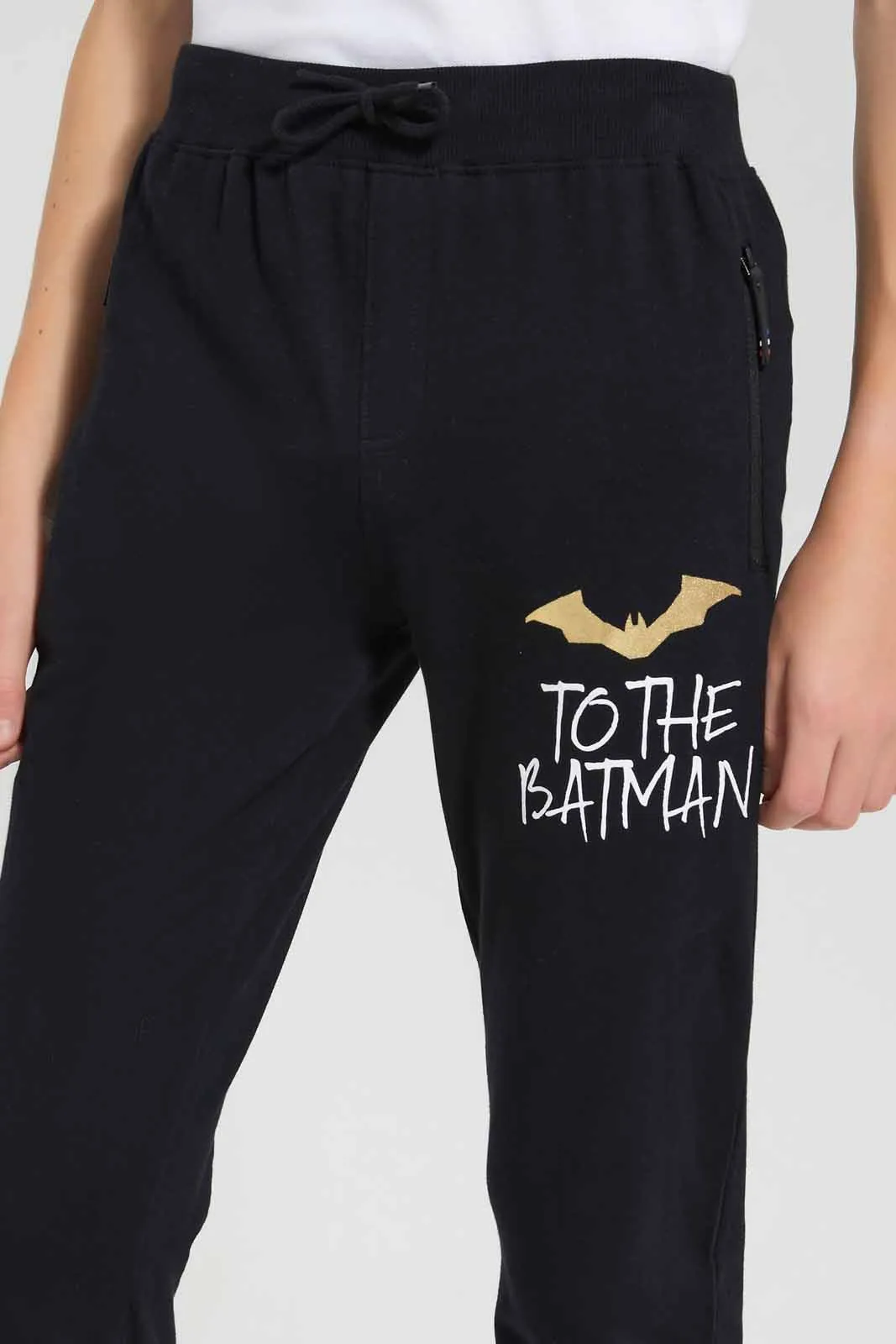 Black Batman Zip Thru Jogger