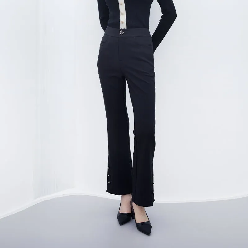 Black High Waist Flare Pants