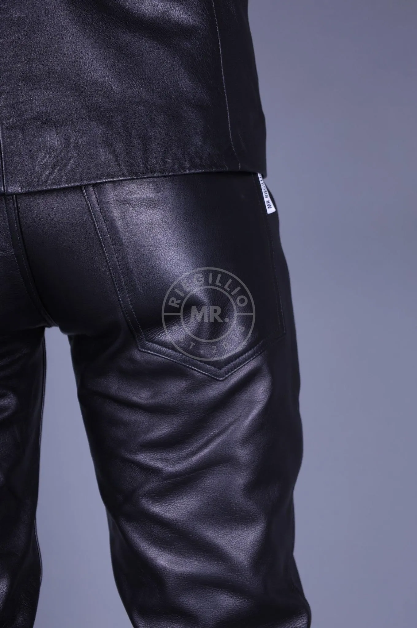 Black Leather 5 Pocket Pants