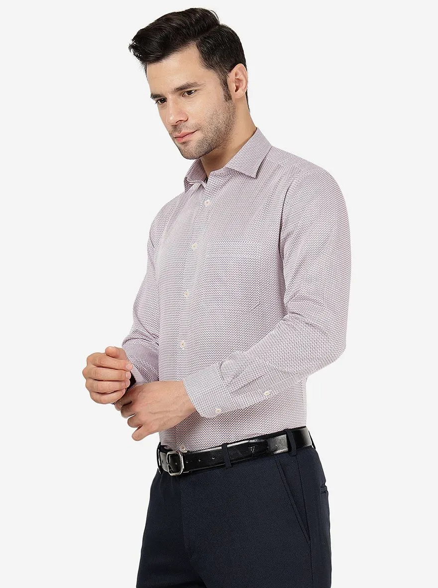 Blue & Brown Printed Slim Fit Formal Shirt | Metal