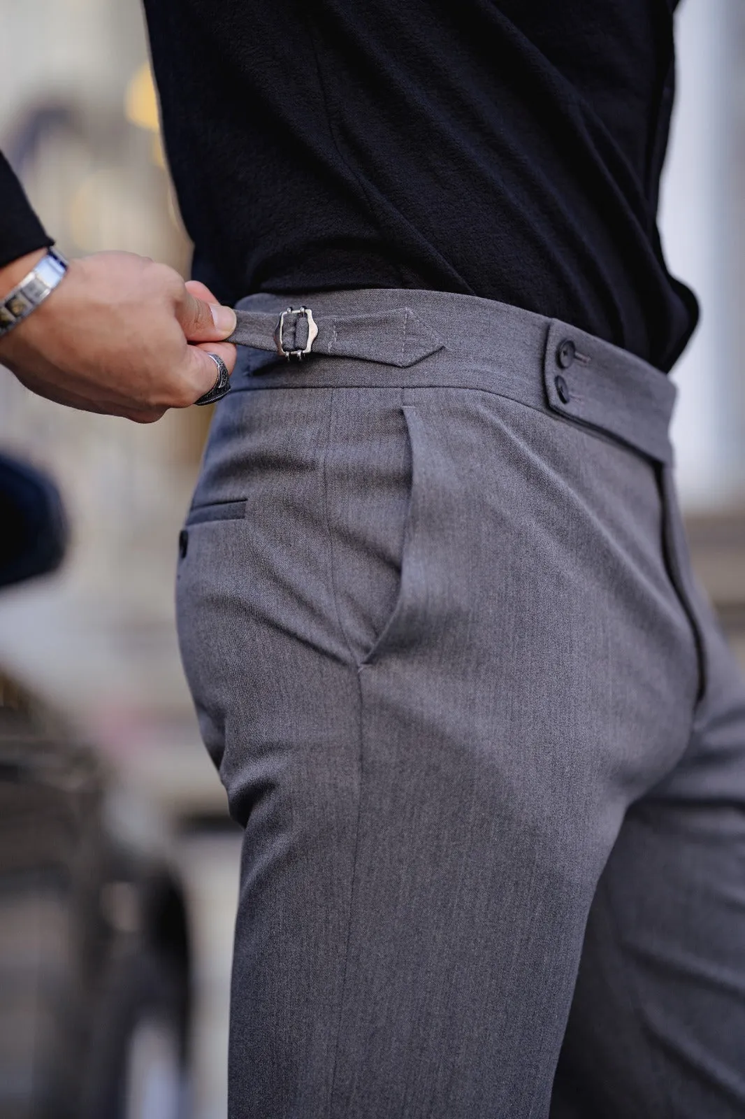 Bojoni Milford Gray Slim Fit Chino Pants