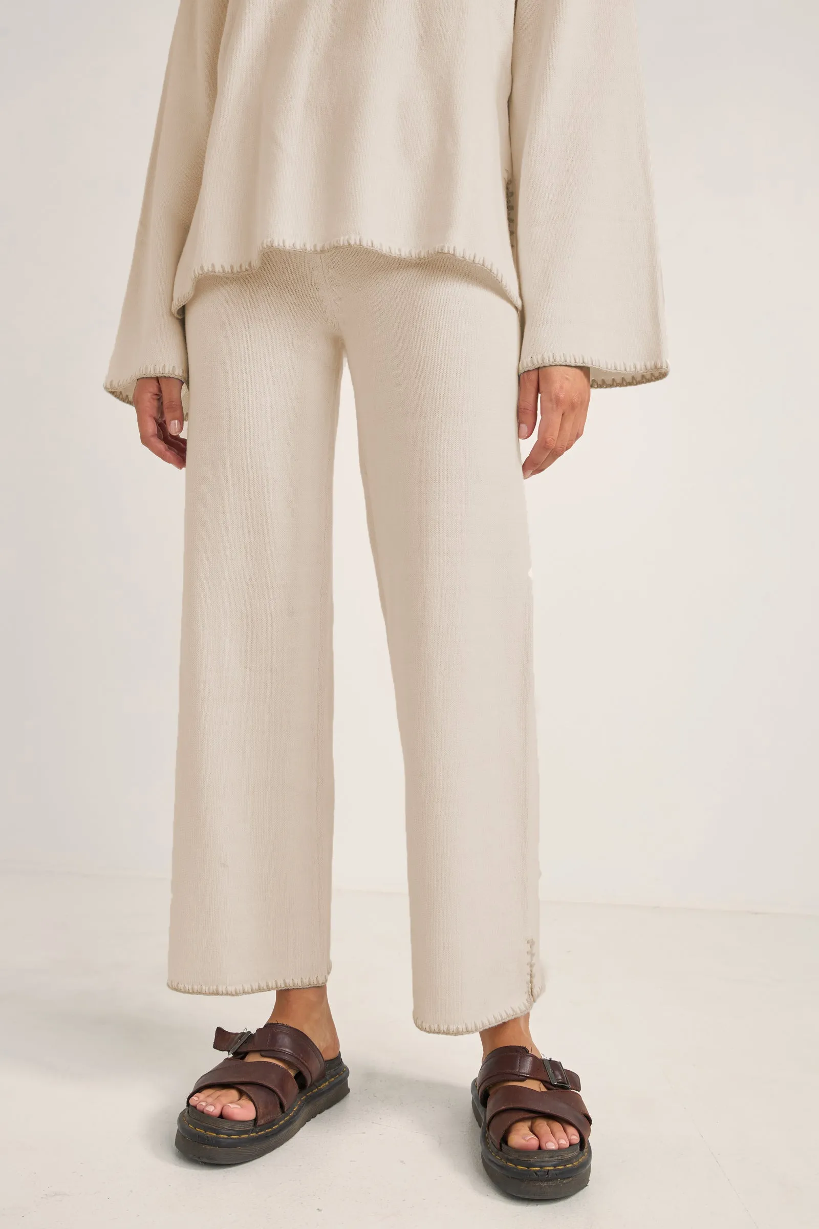 Bondi Knit Straight Leg Pant Natural