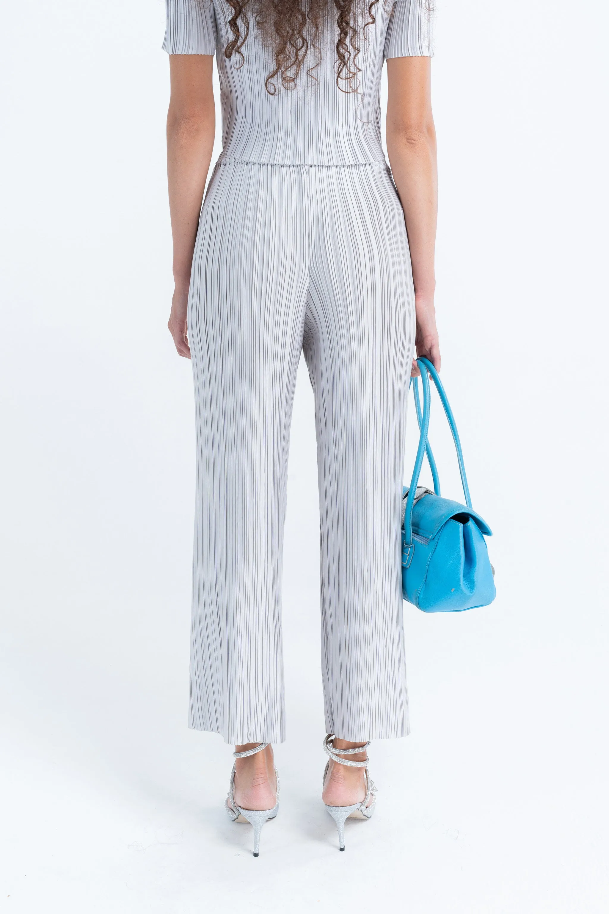 Box Pleat Straight Pant in Platinum