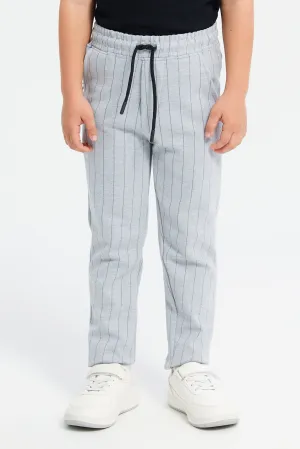 Boys Grey Trouser With Black Stripe