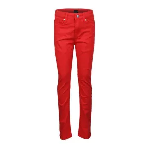 BOYS RED BASIC SLIM FIT TROUSERS