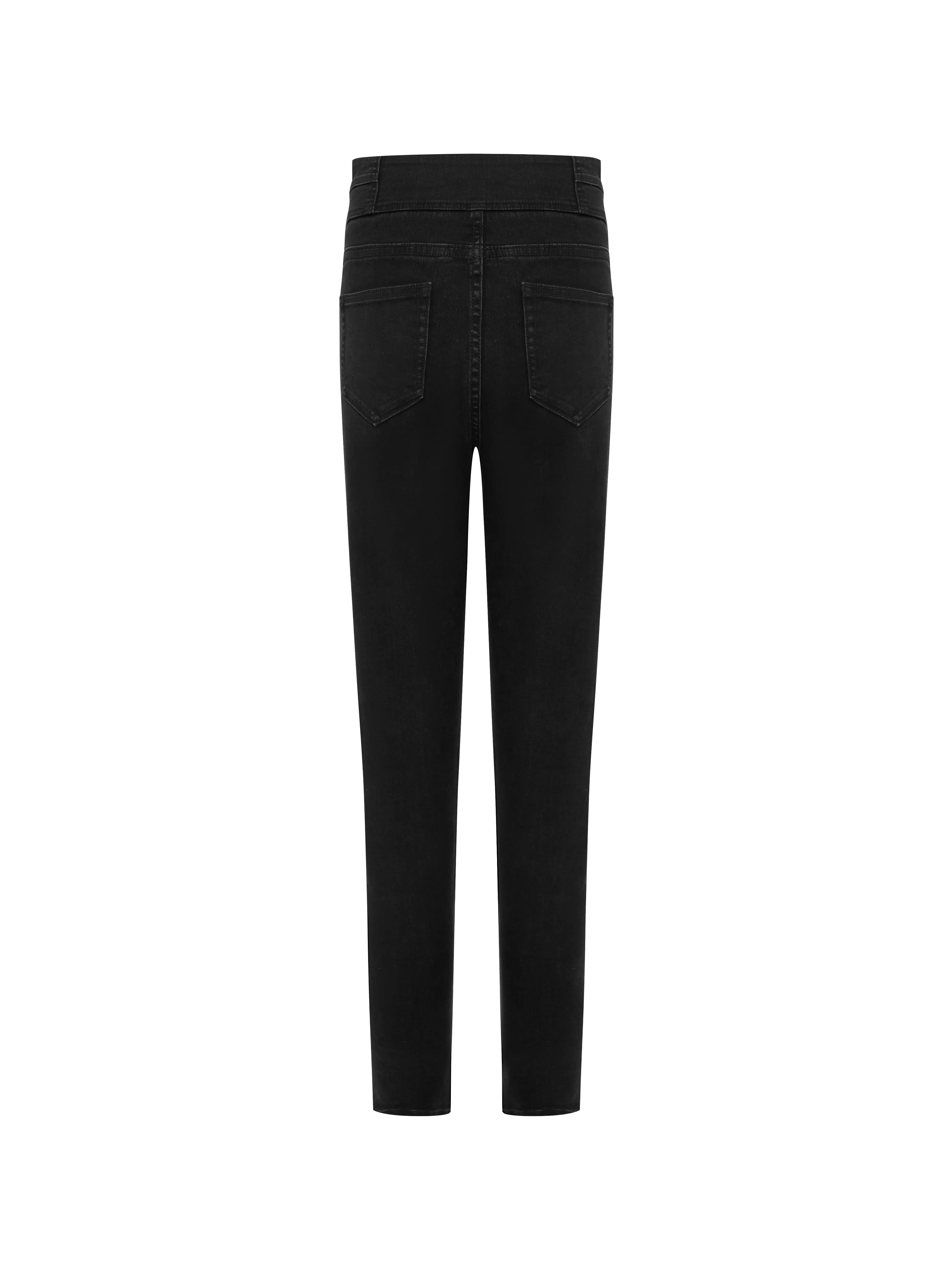 Button Cut-out Skinny Jeans