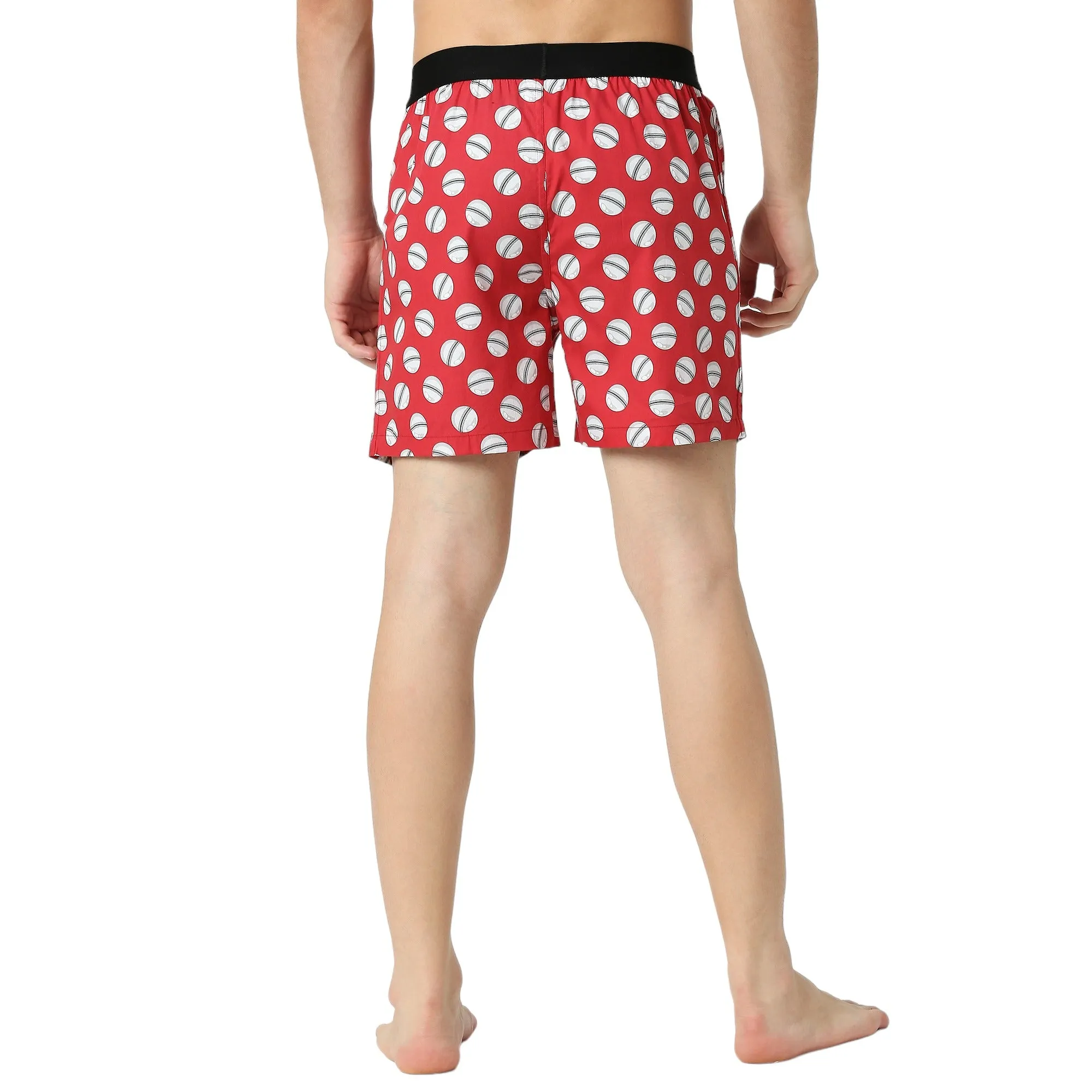 BZ INNERWEAR | Cricket-Men's Boxer | 100% Cotton | Red Boxer | Pack of 1