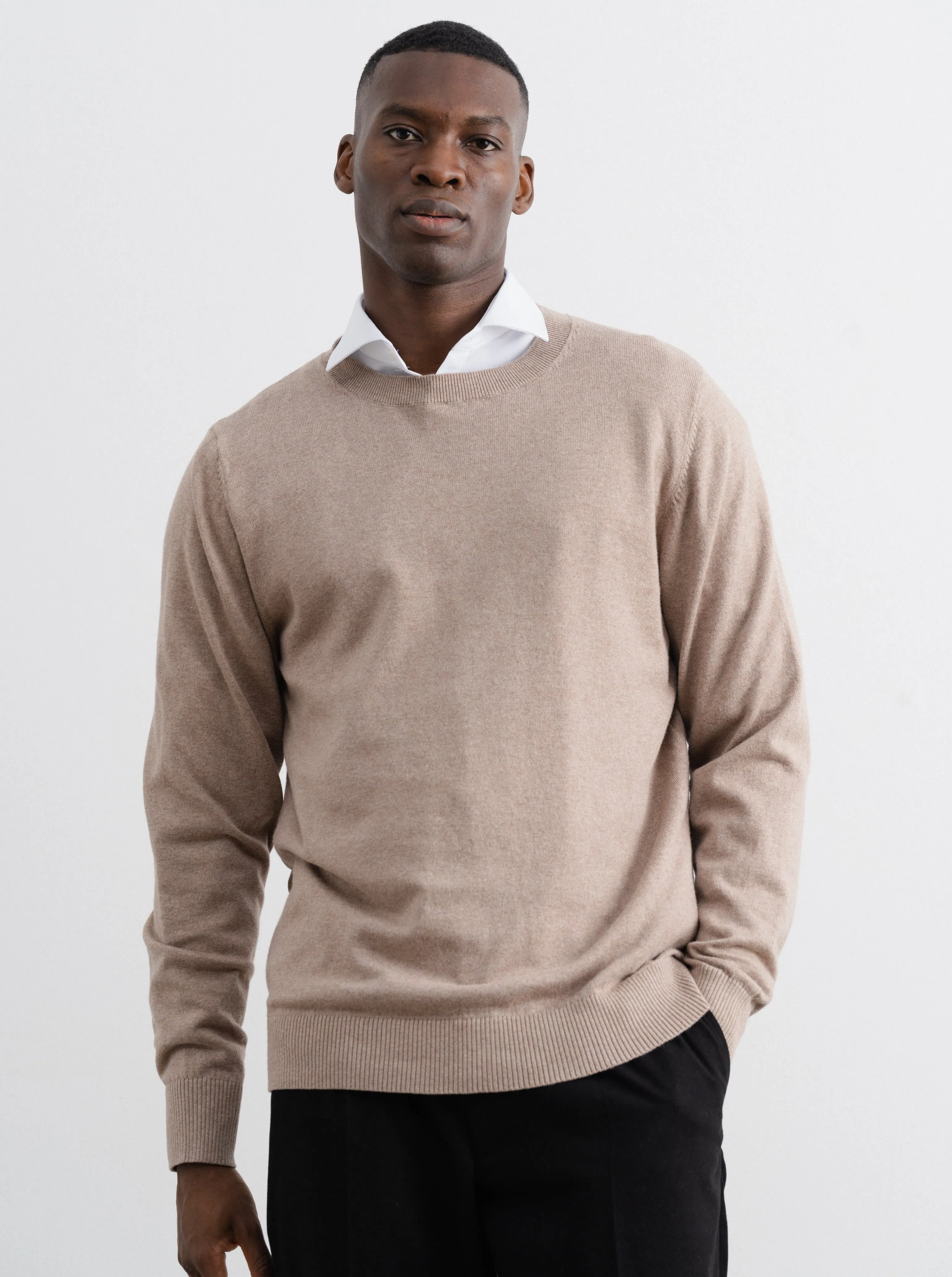 Cashmere Blend Crewneck Sand