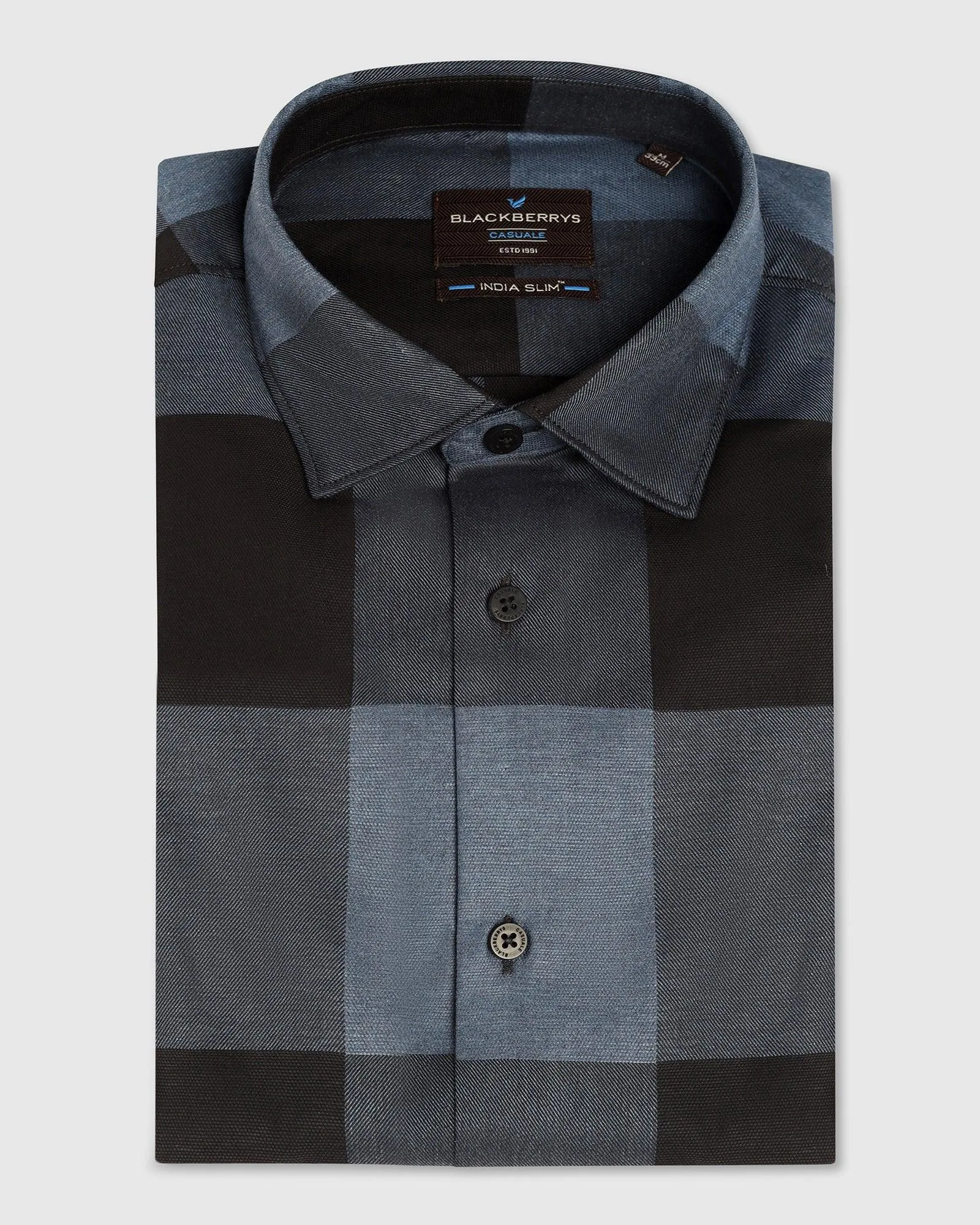 Casual Navy Check Shirt - Sienna