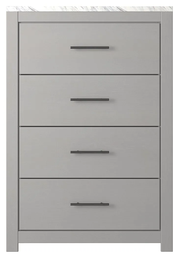 Cottonburg - Light Gray / White - Four Drawer Chest