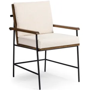 Crete Dining Arm Chair, Savile Flax