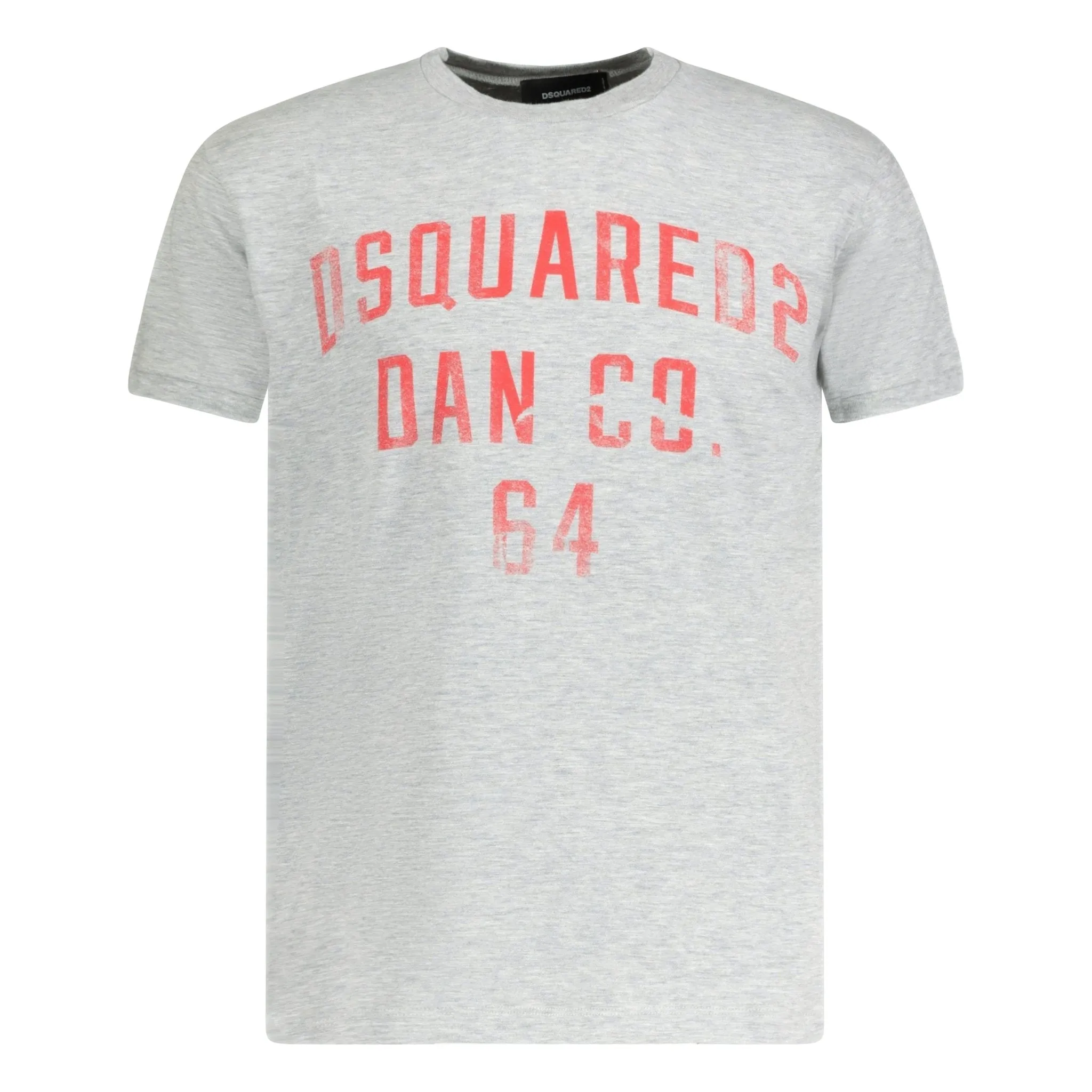 DSQUARED2 Red Distressed Logo T-Shirt Grey