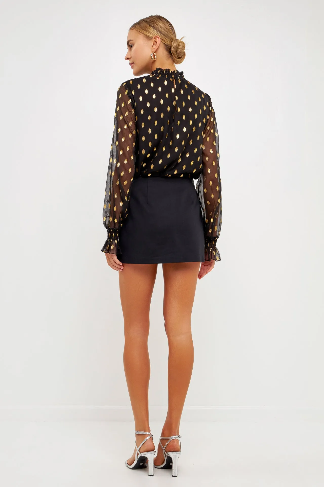 Endless Rose - Polka Dot Chiffon Blouse - Final Sale