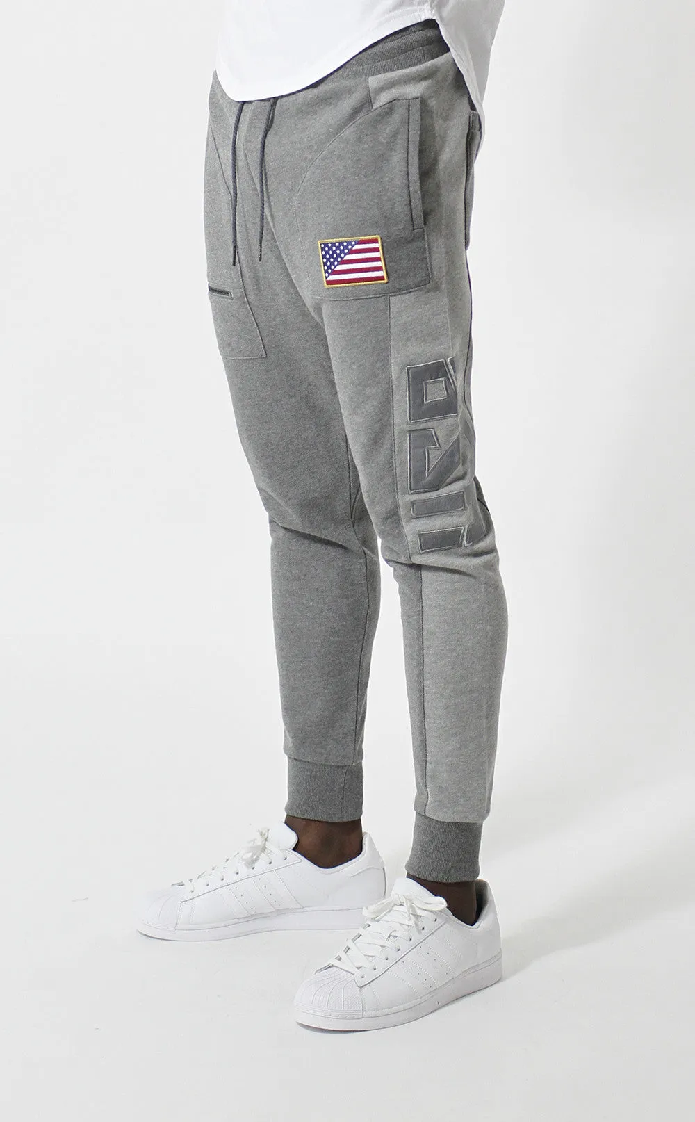 Entree LS Two Tone Gray Paneled French Terry USA Jogger