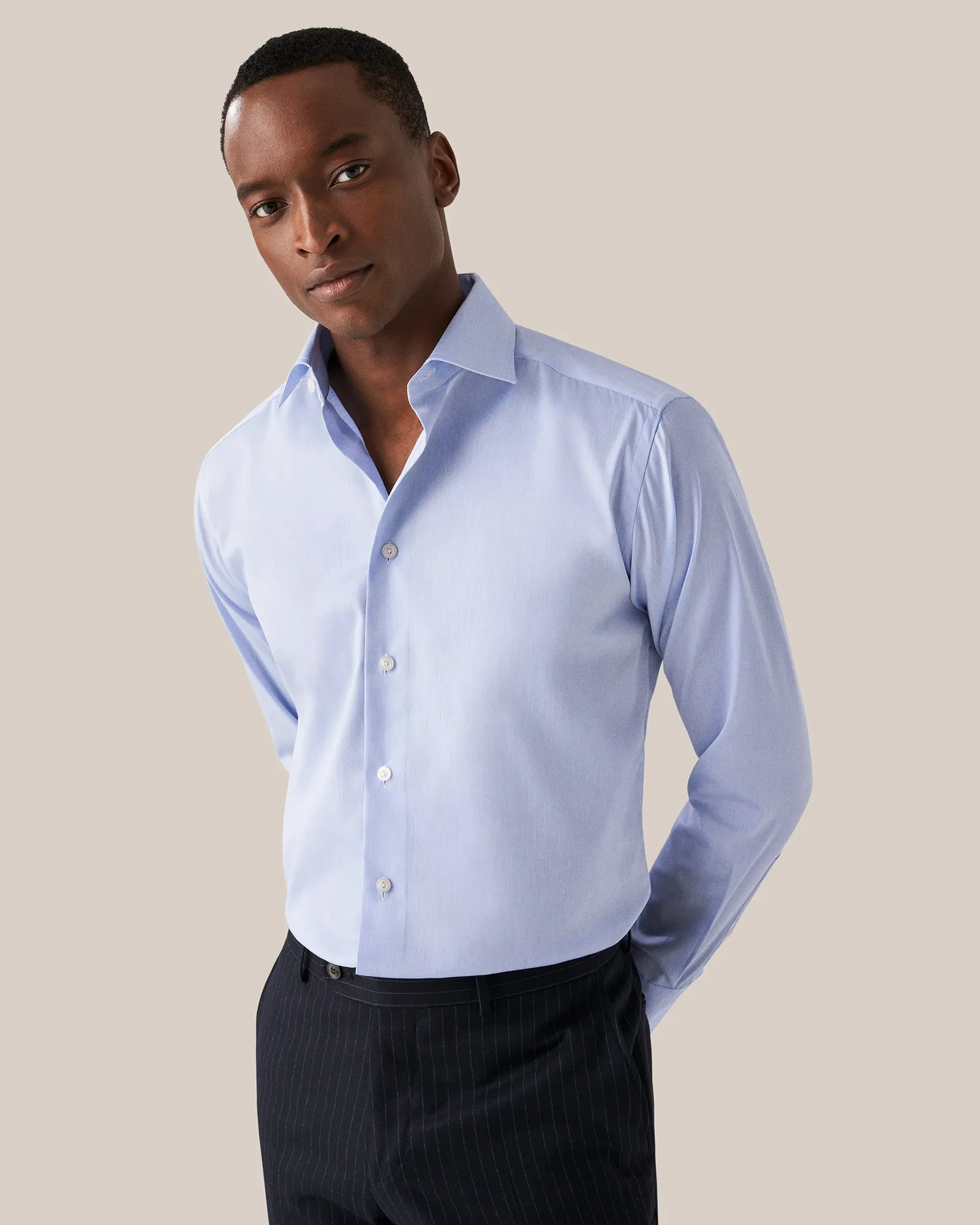 ETON 10001234121 BLUE SIGNATURE TWILL SUPER-SLIM SC SHIRT