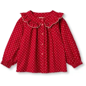 Fliink Pompeian Red Dolly Dot Blouse