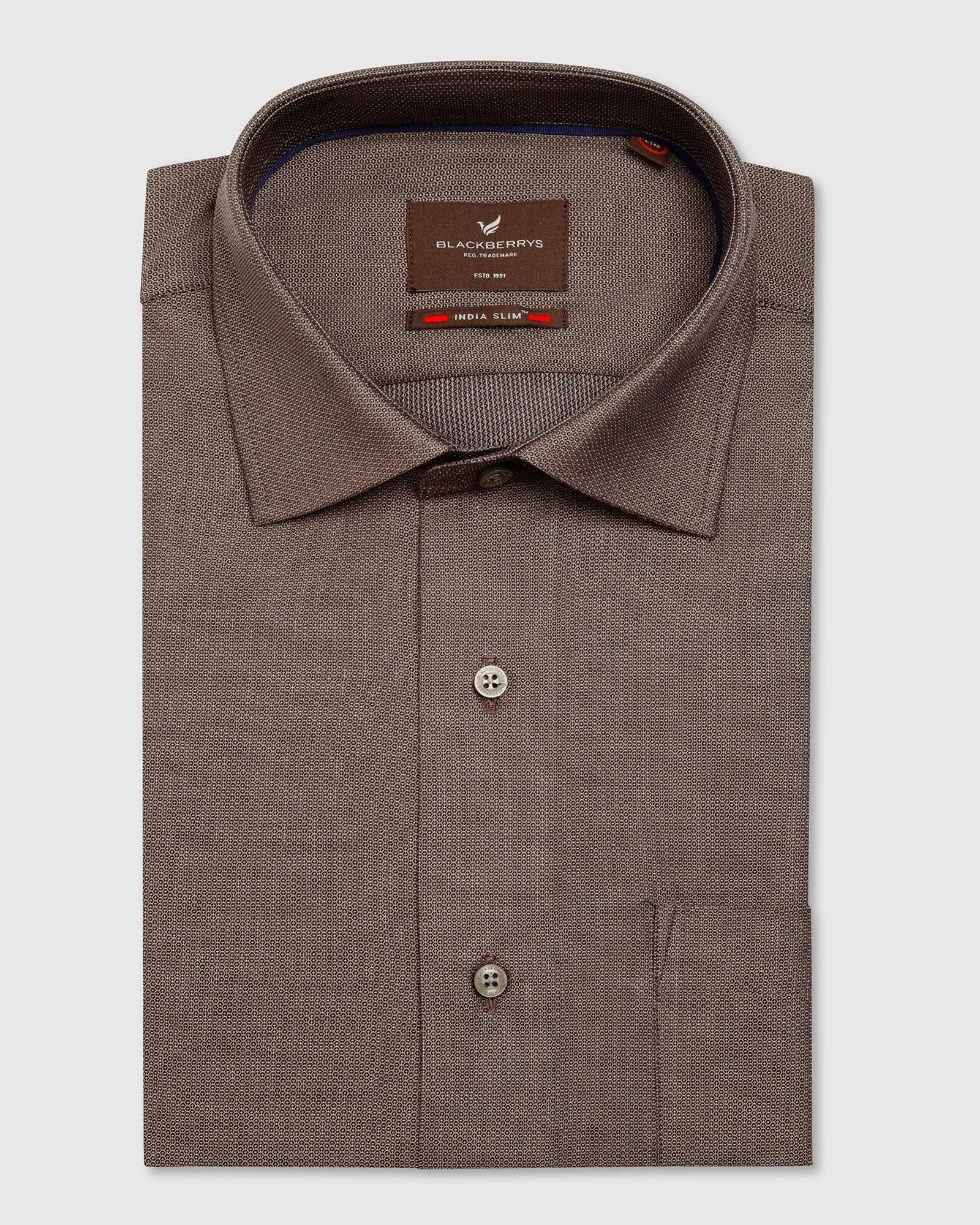 Formal Beige Textured Shirt - Adam