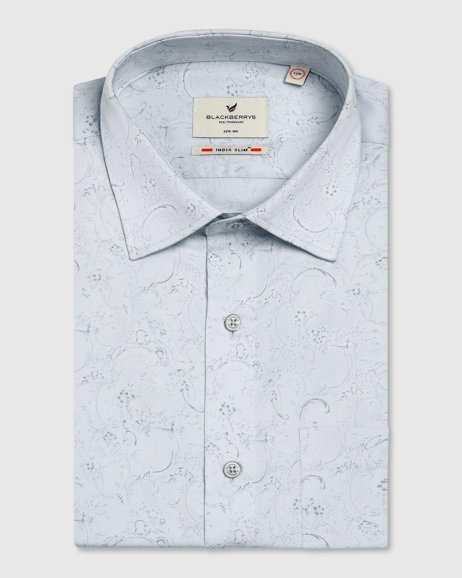 Formal Grey Printed Shirt - Cedar