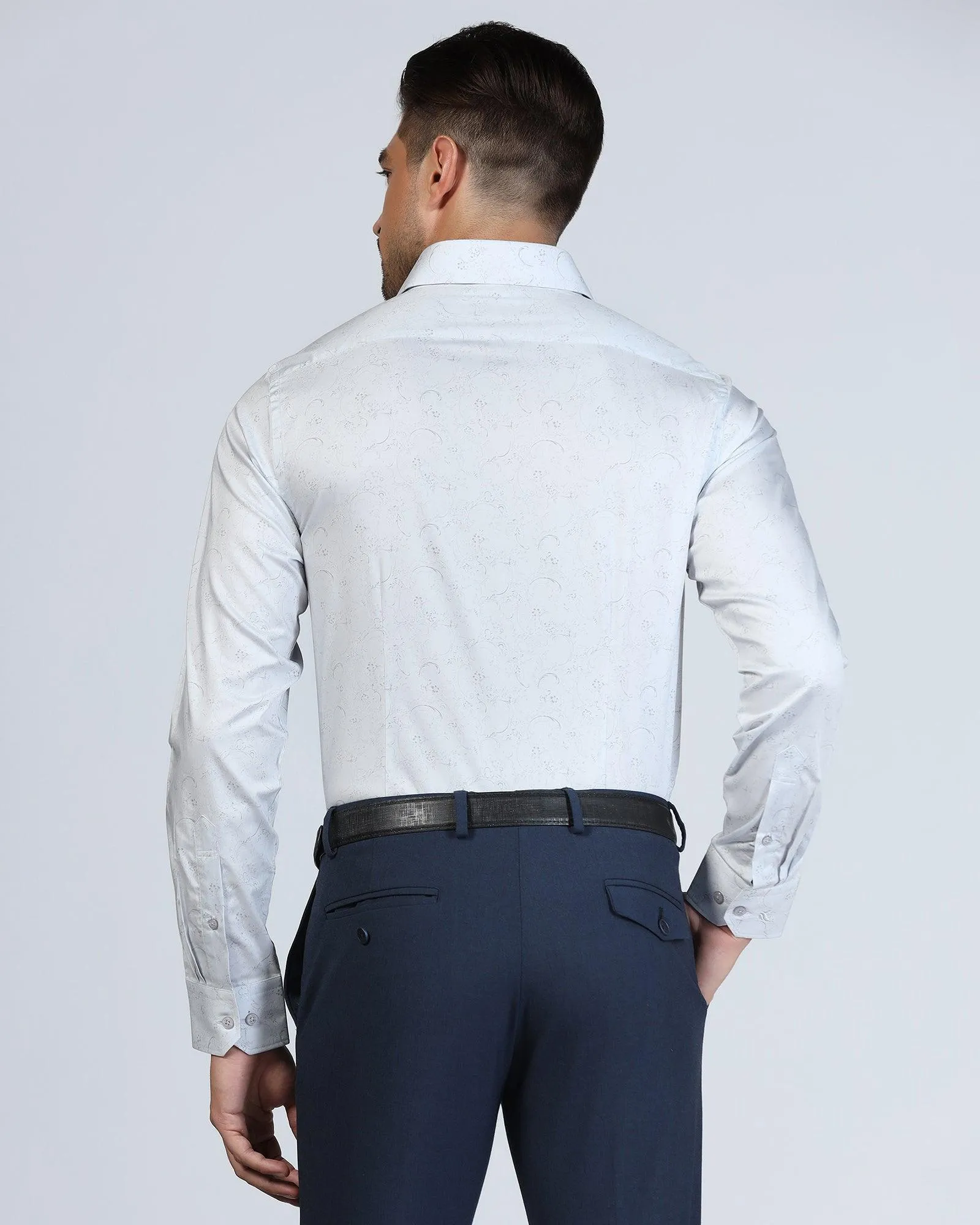 Formal Grey Printed Shirt - Cedar