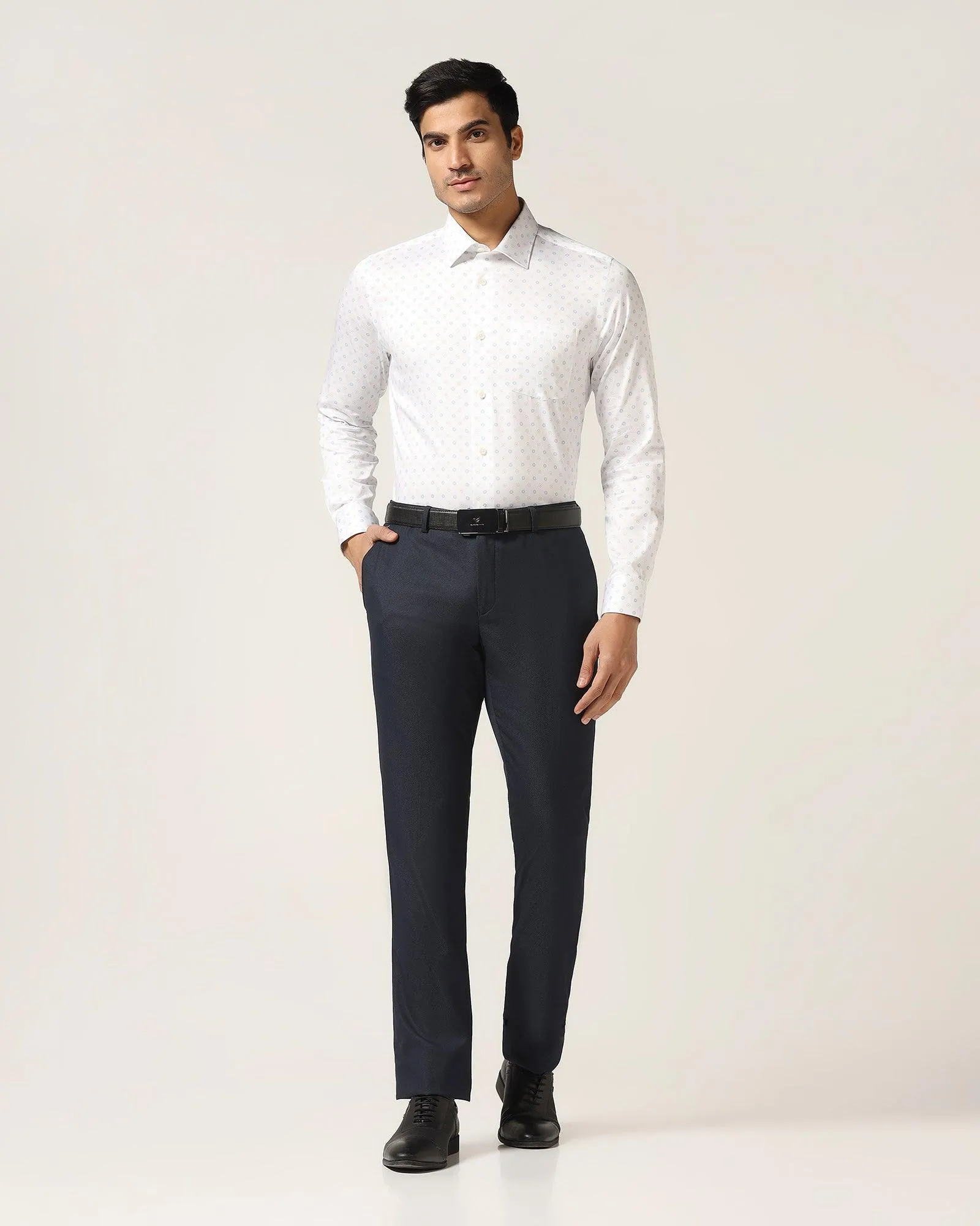 Formal White Printed Shirt - Ramco