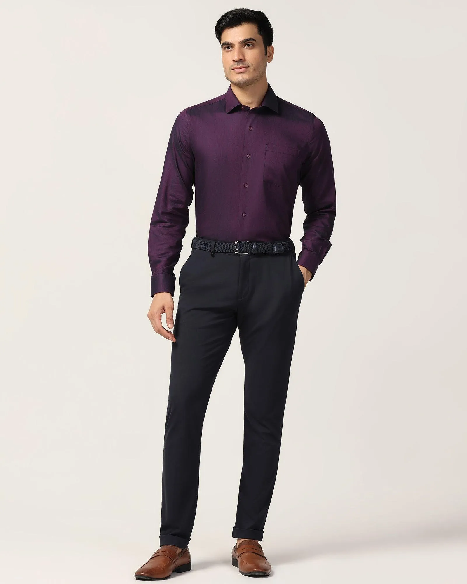 Formal Wine Textured Shirt - Albus