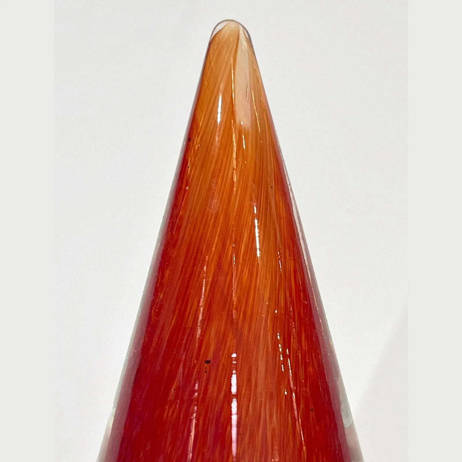 Formia 1980s Italian Vintage Red Orange Clear Murano Glass Tree Modern Sculpture