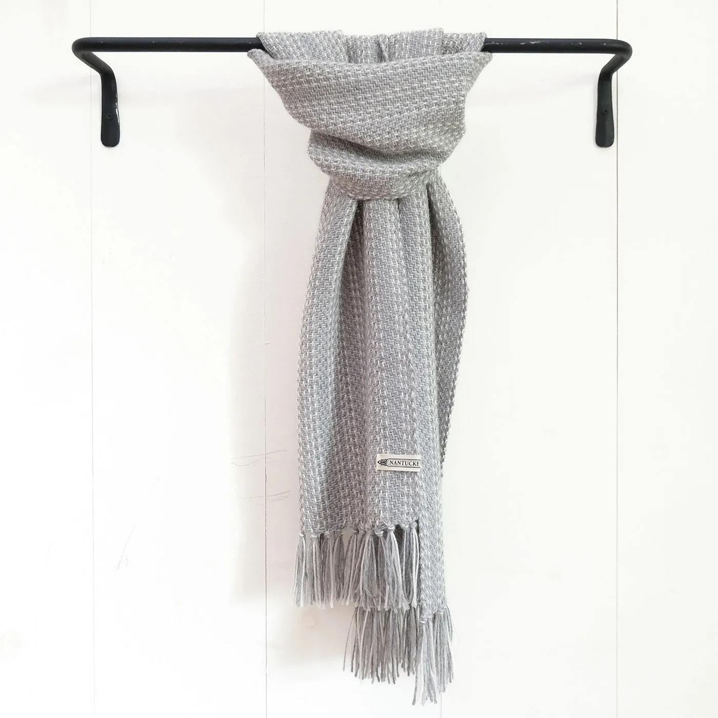 Gray Haze Handwoven Alpaca Scarf