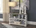 Havalance Gray/White Sofa/Console Table