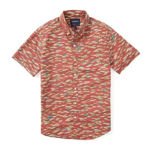 Italian Short Sleeve Shirt - Red Fish Scatter