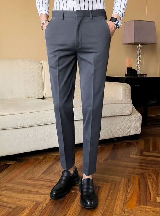 Italian Vega Royal Stone Grey Trouser Slim Fit