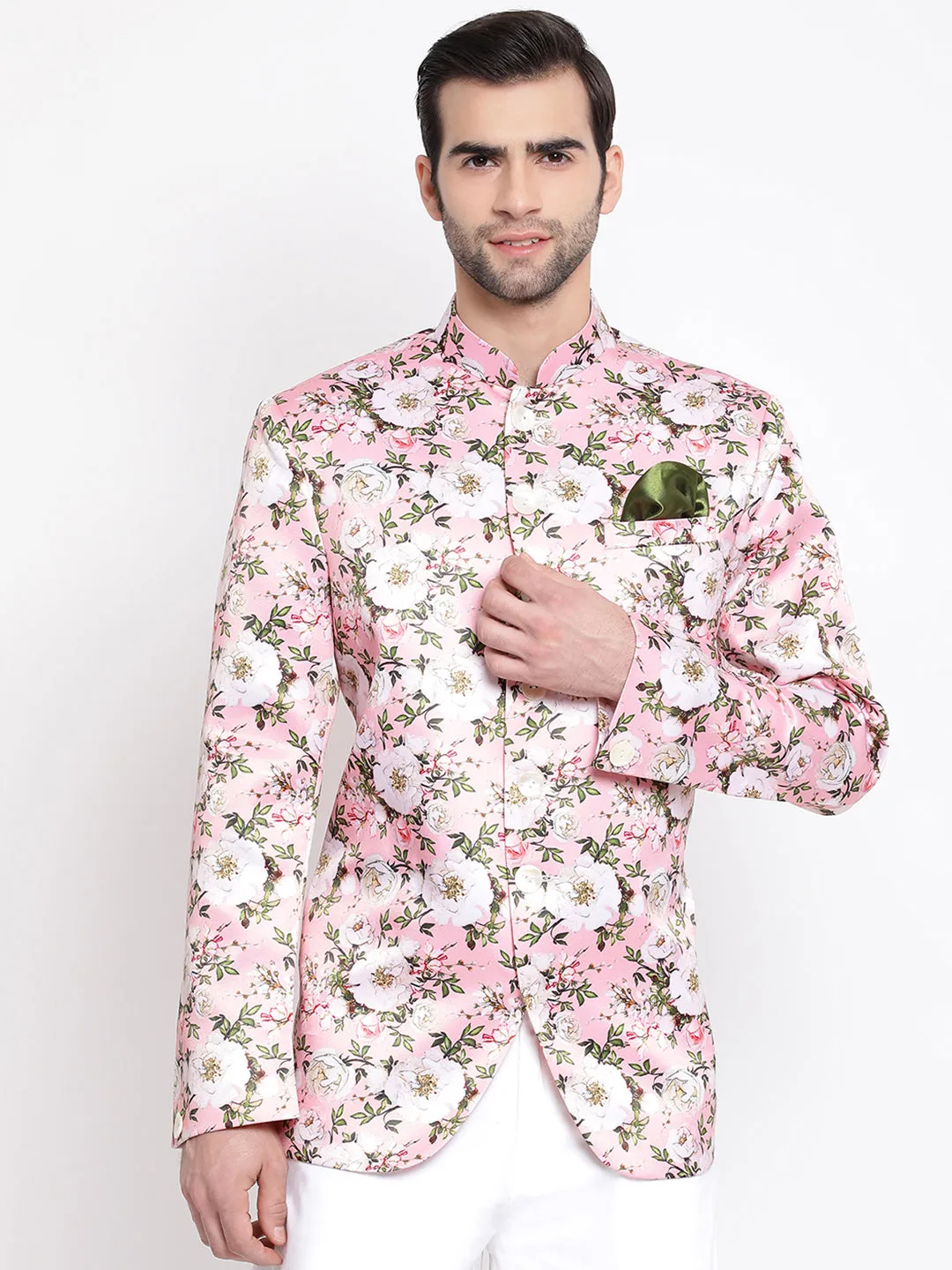 Jashvi Multicolor-Base-Pink Color Baap Beta Jodhpuri Set