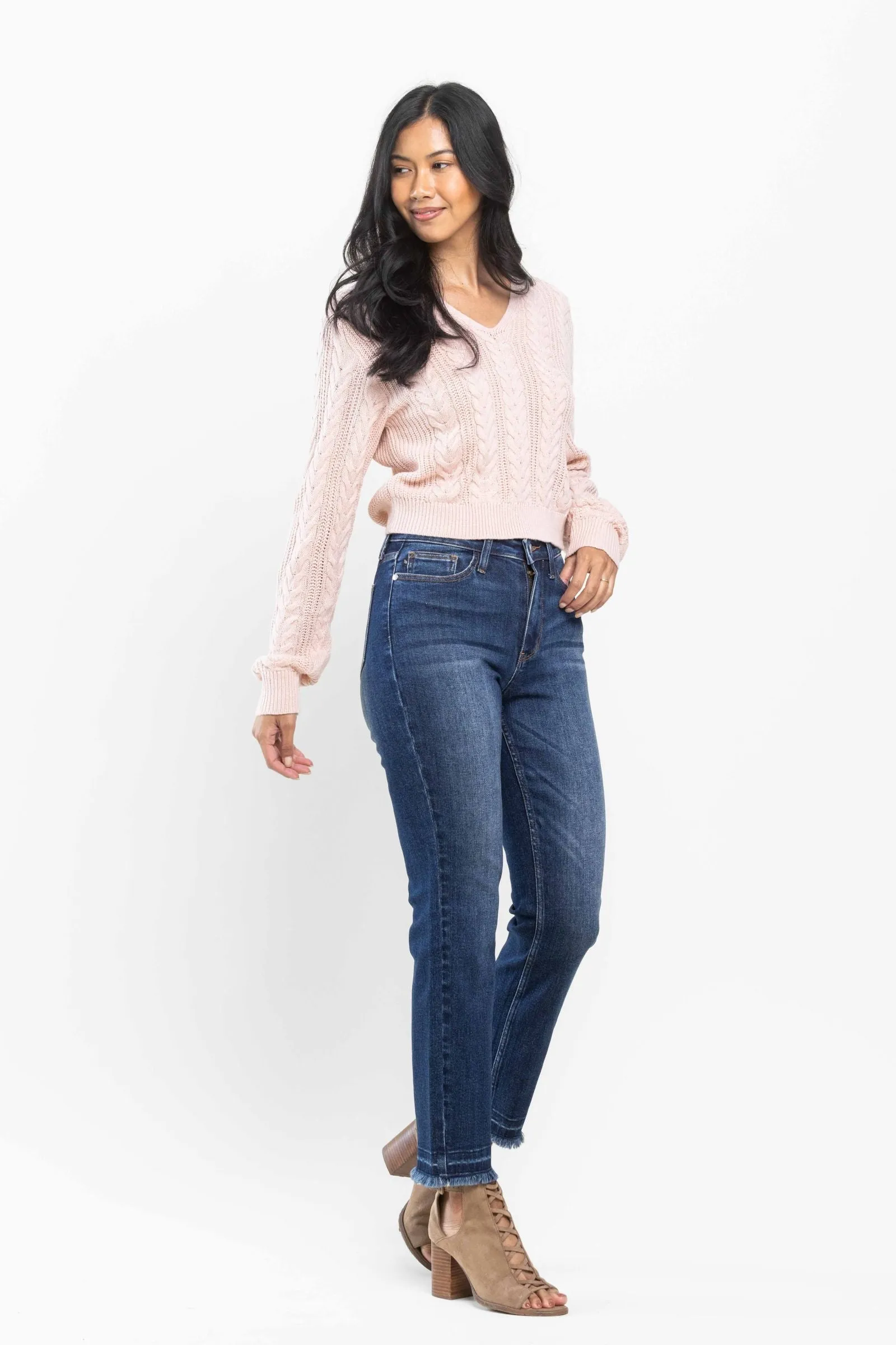 Judy Blue High Waist Release Hem Slim Fit Denim 88704