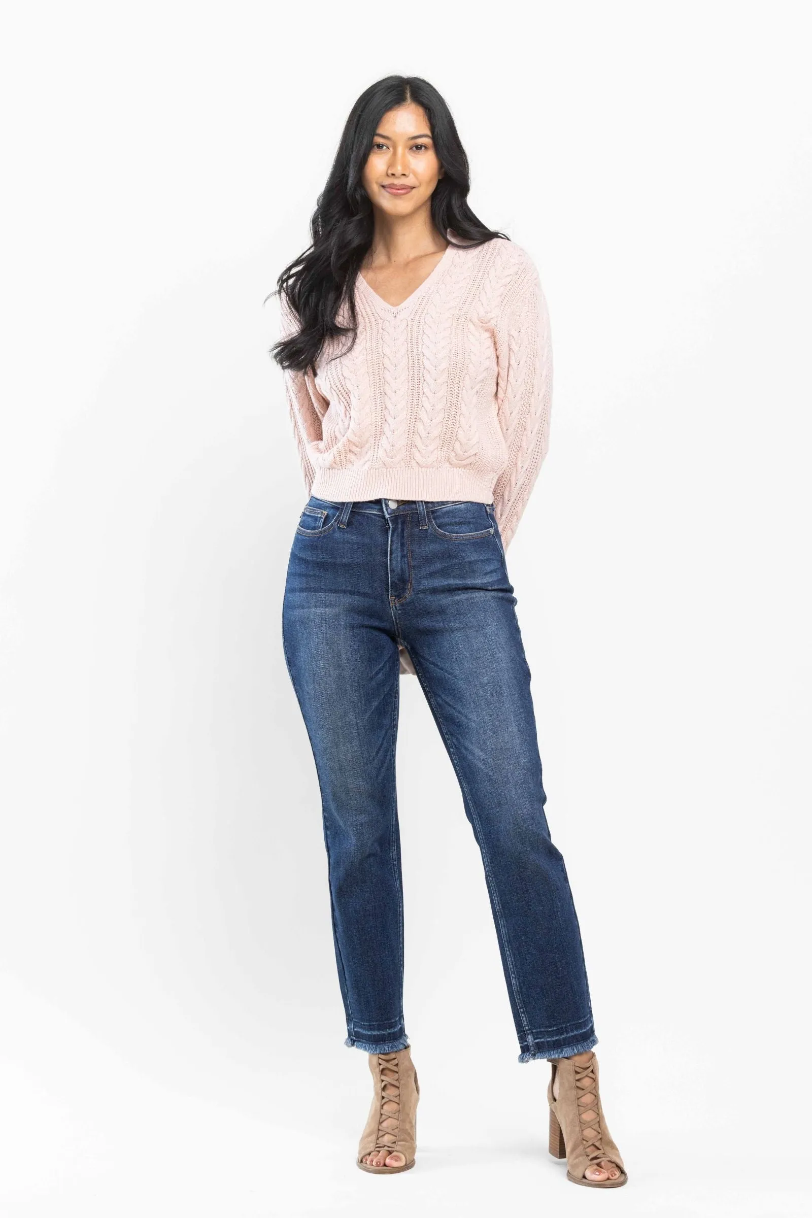 Judy Blue High Waist Release Hem Slim Fit Denim 88704