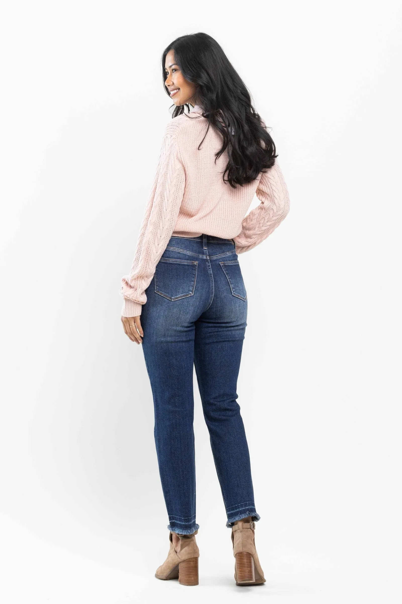 Judy Blue High Waist Release Hem Slim Fit Denim 88704