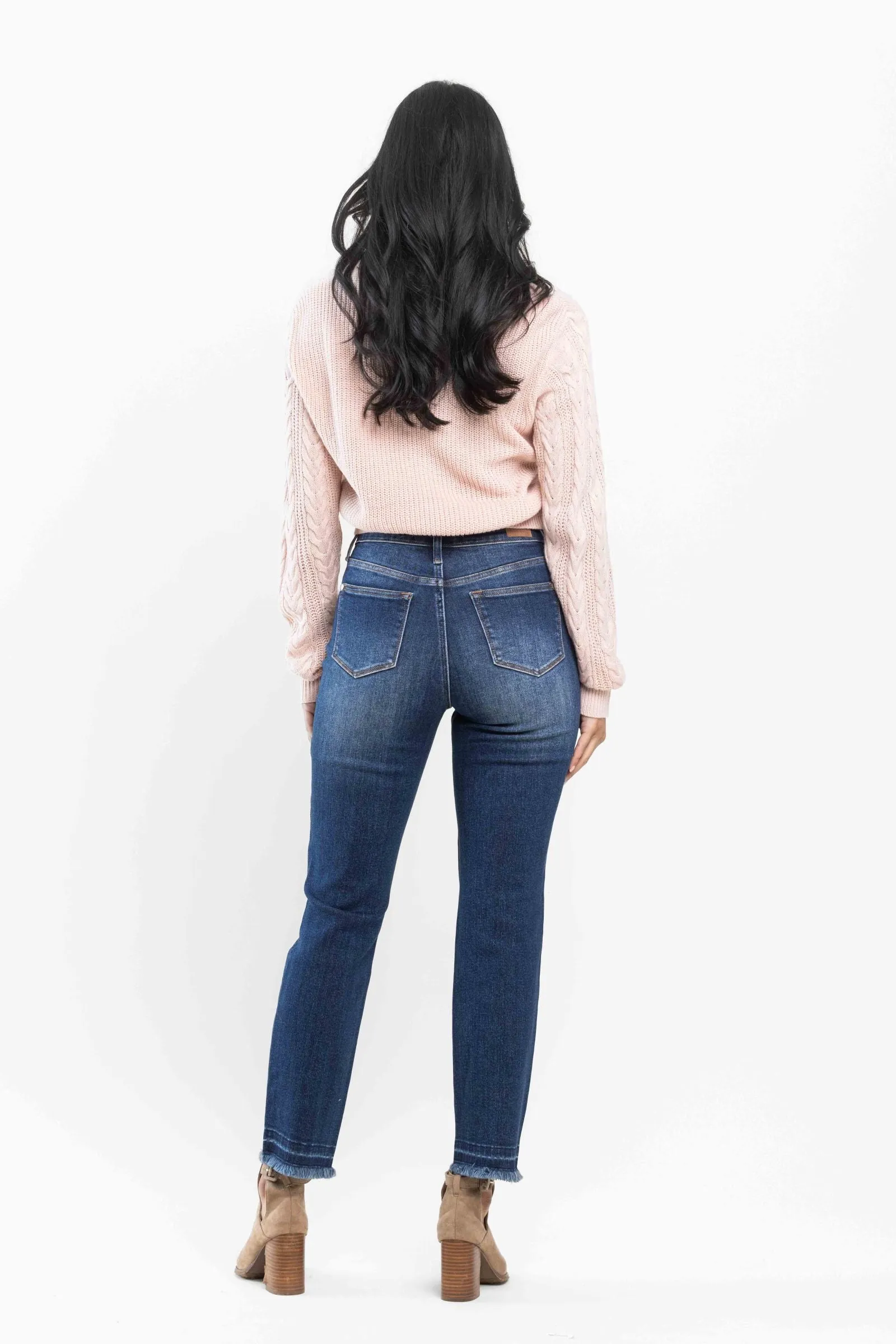 Judy Blue High Waist Release Hem Slim Fit Denim 88704