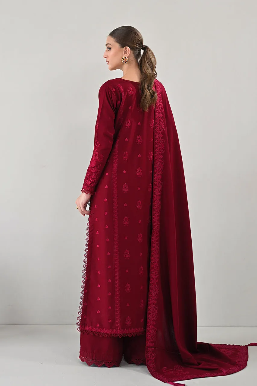 KARANDI'24-RICH MAROON LUXURY EMBROIDERED KARANDI SET (NEL-24629) (RTS)