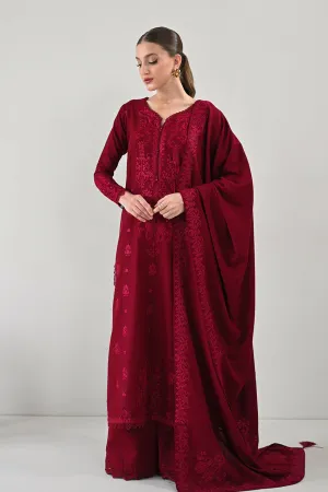 KARANDI'24-RICH MAROON LUXURY EMBROIDERED KARANDI SET (NEL-24629) (RTS)